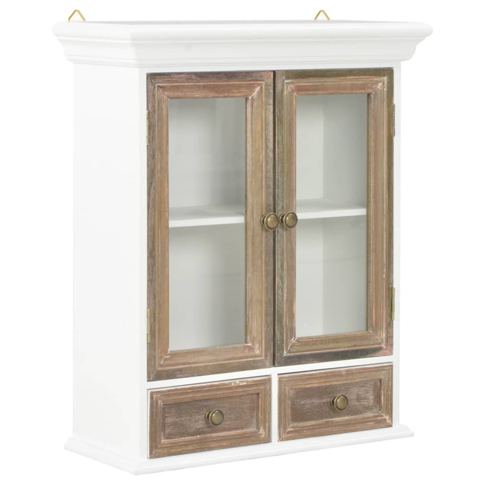 vidaXL Wall Cabinet White Engineered Wood French Style Cabinets Organiser