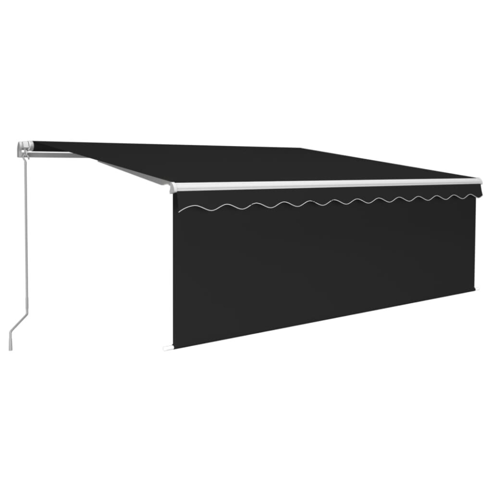 Vidaxl Manual Retractable Awning With Blind&Led 4.5X3m Anthracite Patio Awning