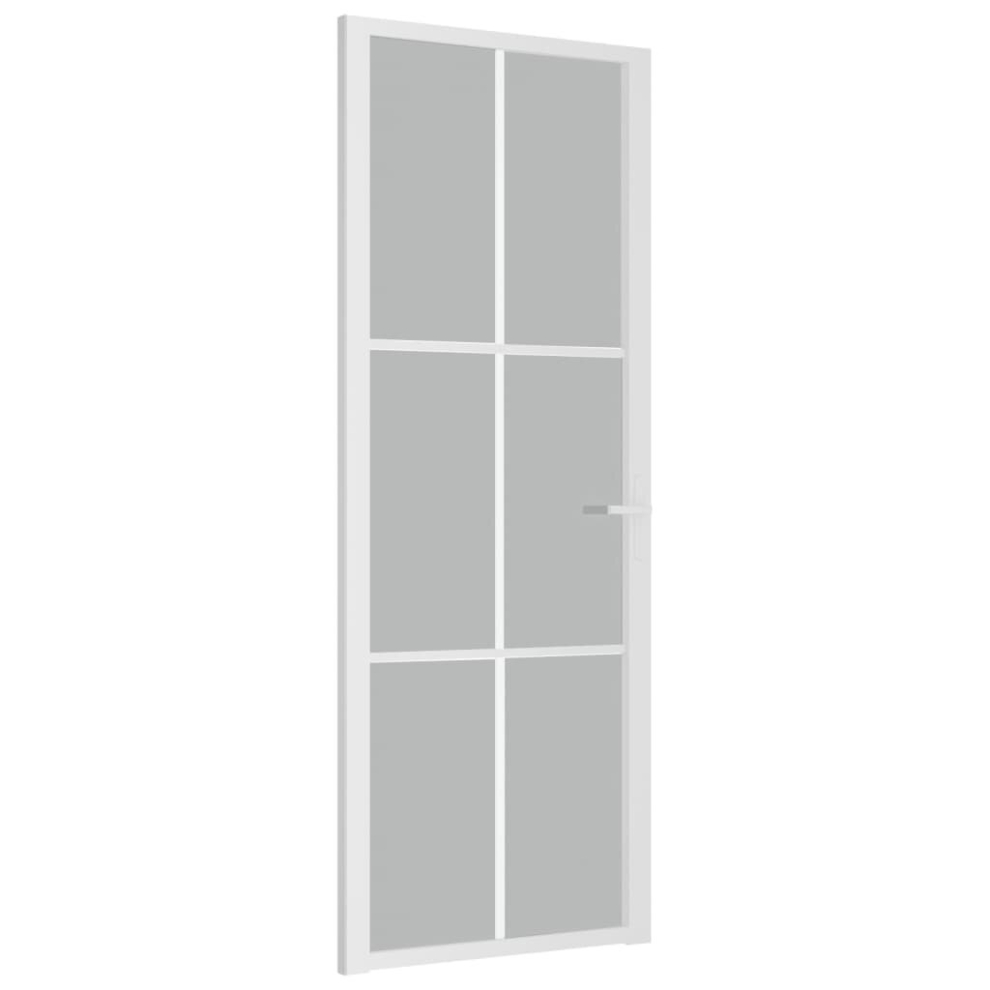 (White and transparent, 76 x 201.5 cm (W x H)) vidaXL Interior Door ESG Glass and Aluminium Bedroom Door Indoor Inner Door