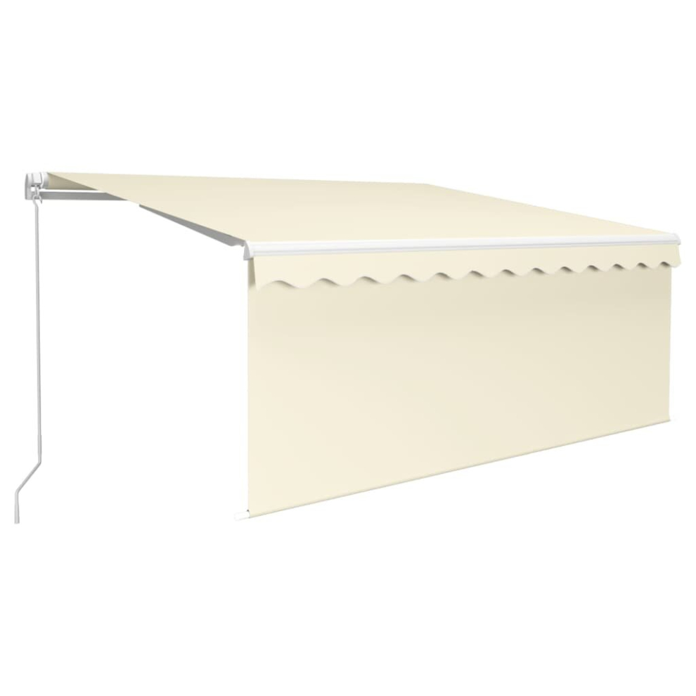 vidaXL Manual Retractable Awning with Blind&LED 3.5x2.5m Cream Patio Awning