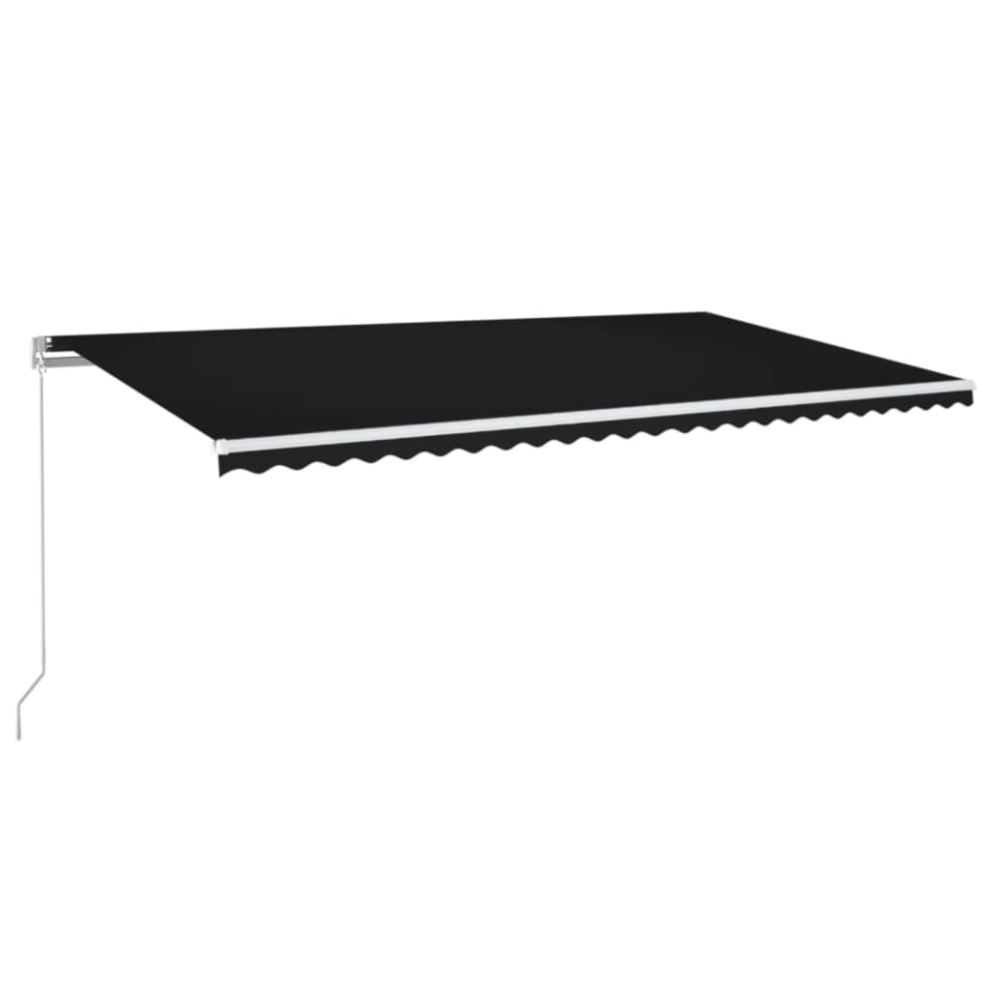 Vidaxl Manual Retractable Awning With Led 600X300 Cm Anthracite Shade Shelter