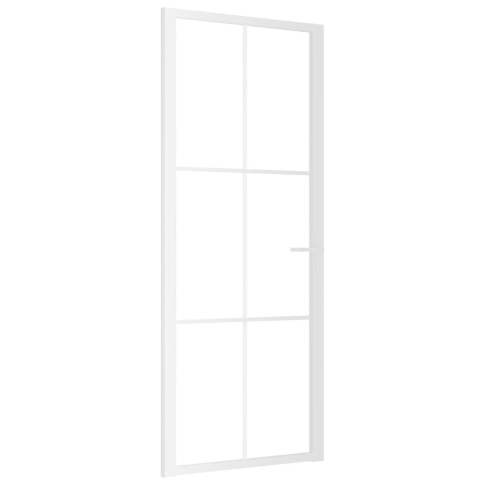 (White, 83 x 201.5 cm (W x H)) vidaXL Interior Door ESG Glass and Aluminium Bedroom Door Indoor Inner Door