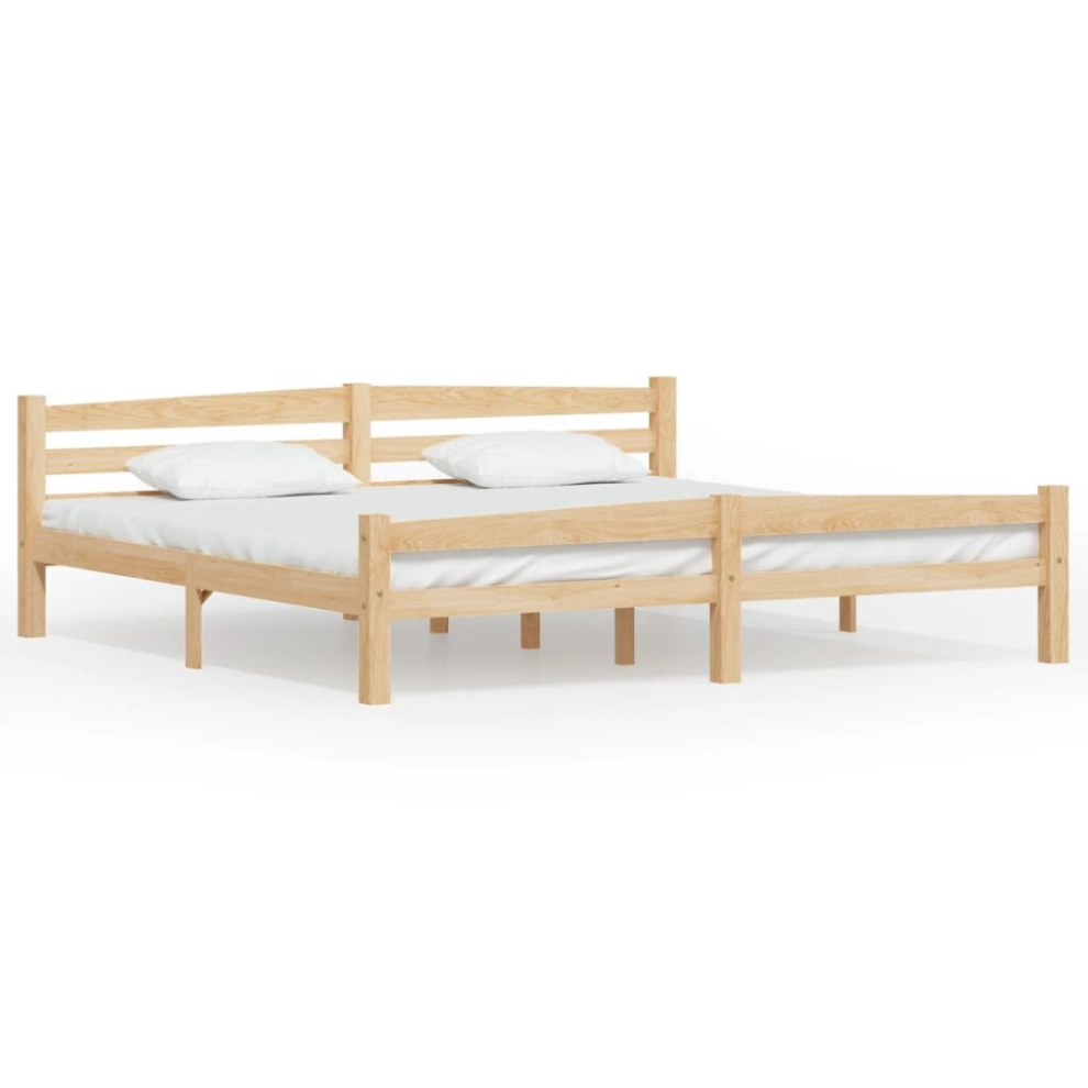 vidaXL Solid Wood Pine Bed Frame 200x200 cm Bedroom Wooden Bedstead Bed Base