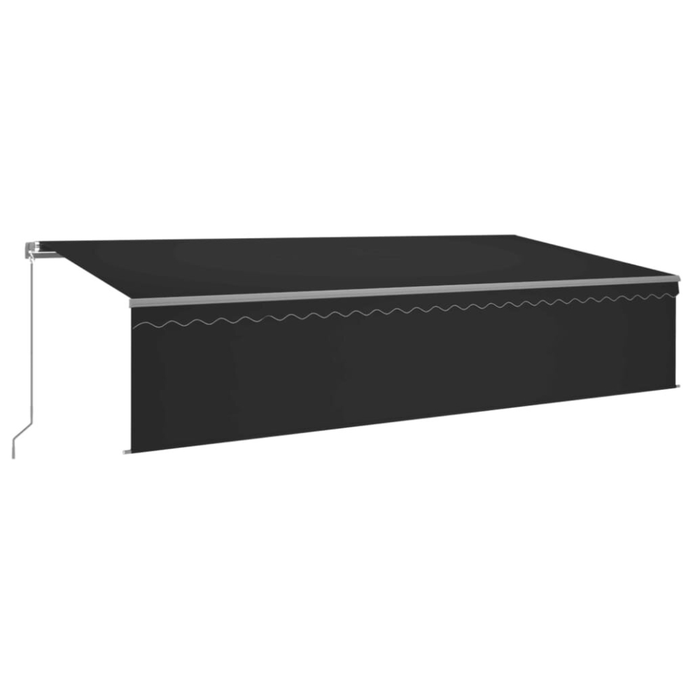 vidaXL Manual Retractable Awning with Blind&LED 6x3m Anthracite Outdoor Awning
