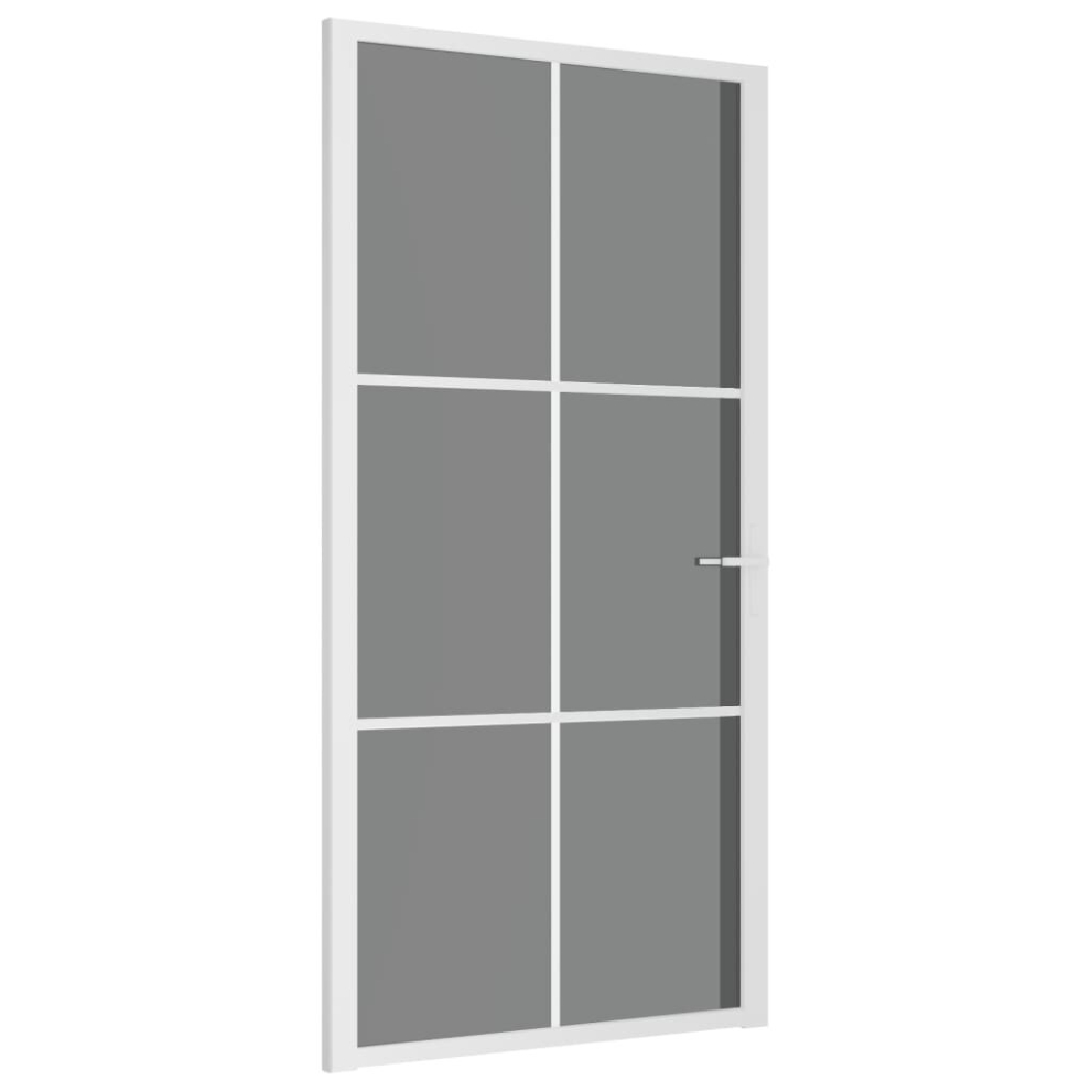 (White and dark transparent, 102.5 x 201.5 cm (W x H)) vidaXL Interior Door ESG Glass and Aluminium Bedroom Door Indoor Inner Door