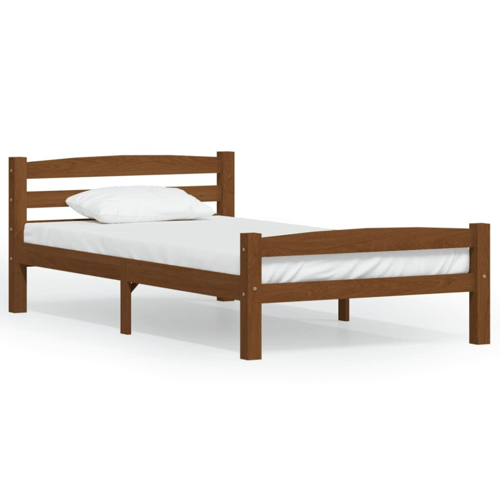 vidaXL Bed Frame Honey Brown 100x200 cm Wooden Bed frame Bed Base Furniture