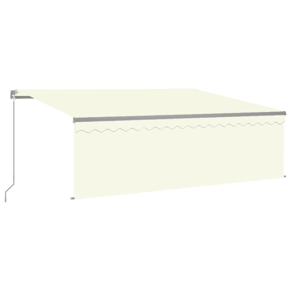 vidaXL Manual Retractable Awning with Blind&LED 4.5x3m Cream Outdoor Awning