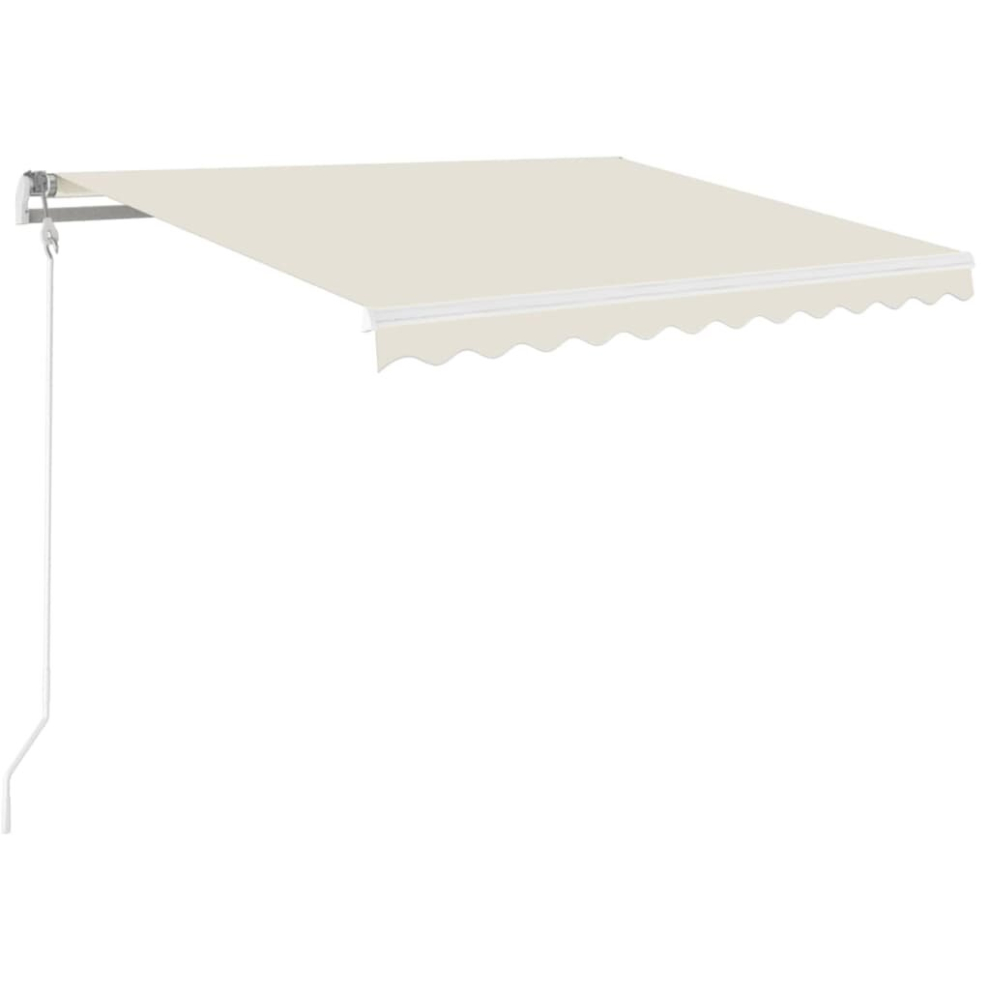 vidaXL Manual Retractable Awning with LED 350x250 cm Cream Sun Shade Shelter