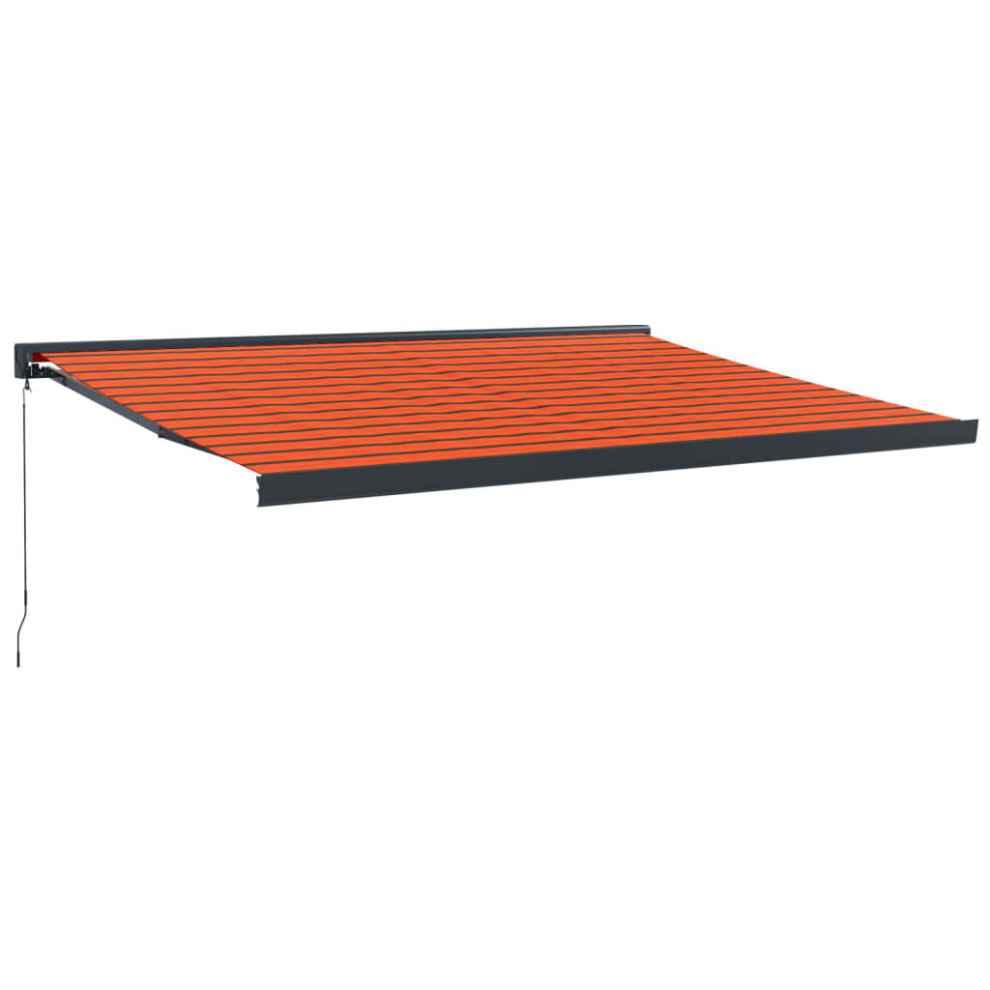 vidaXL Retractable Awning Canopy Orange and Brown 4x3 m Fabric and Aluminium