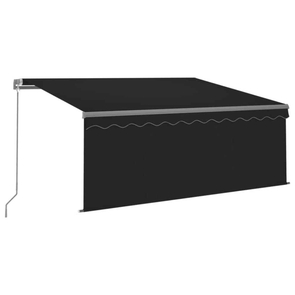 vidaXL Manual Retractable Awning with Blind&LED 3.5x2.5m Anthracite Awning Set