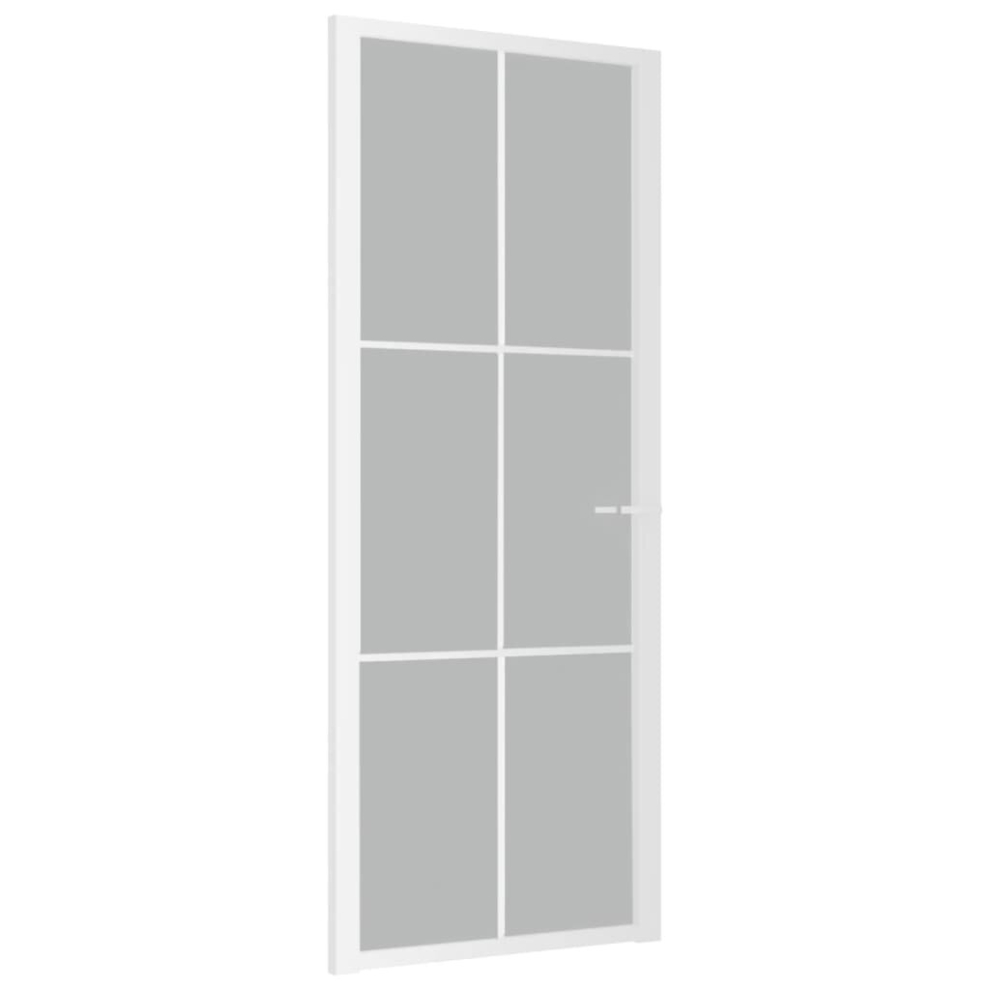 (White and transparent, 83 x 201.5 cm (W x H)) vidaXL Interior Door ESG Glass and Aluminium Bedroom Door Indoor Inner Door