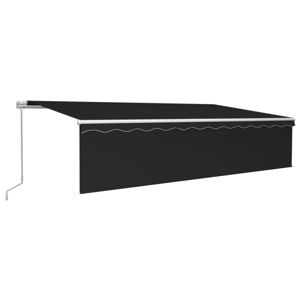 vidaXL Manual Retractable Awning with Blind&LED 6x3m Anthracite Outdoor Awning