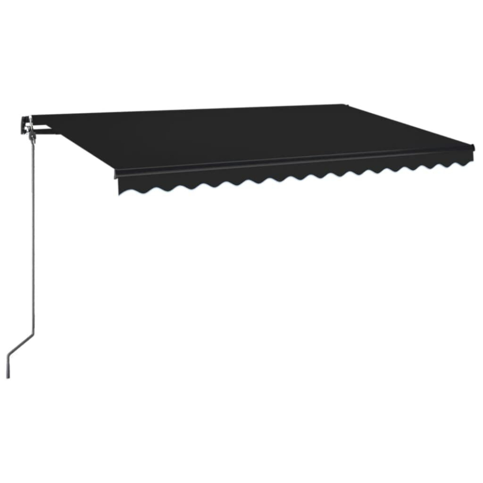 vidaXL Manual Retractable Awning with LED 400x350 cm Anthracite Outdoor Patio