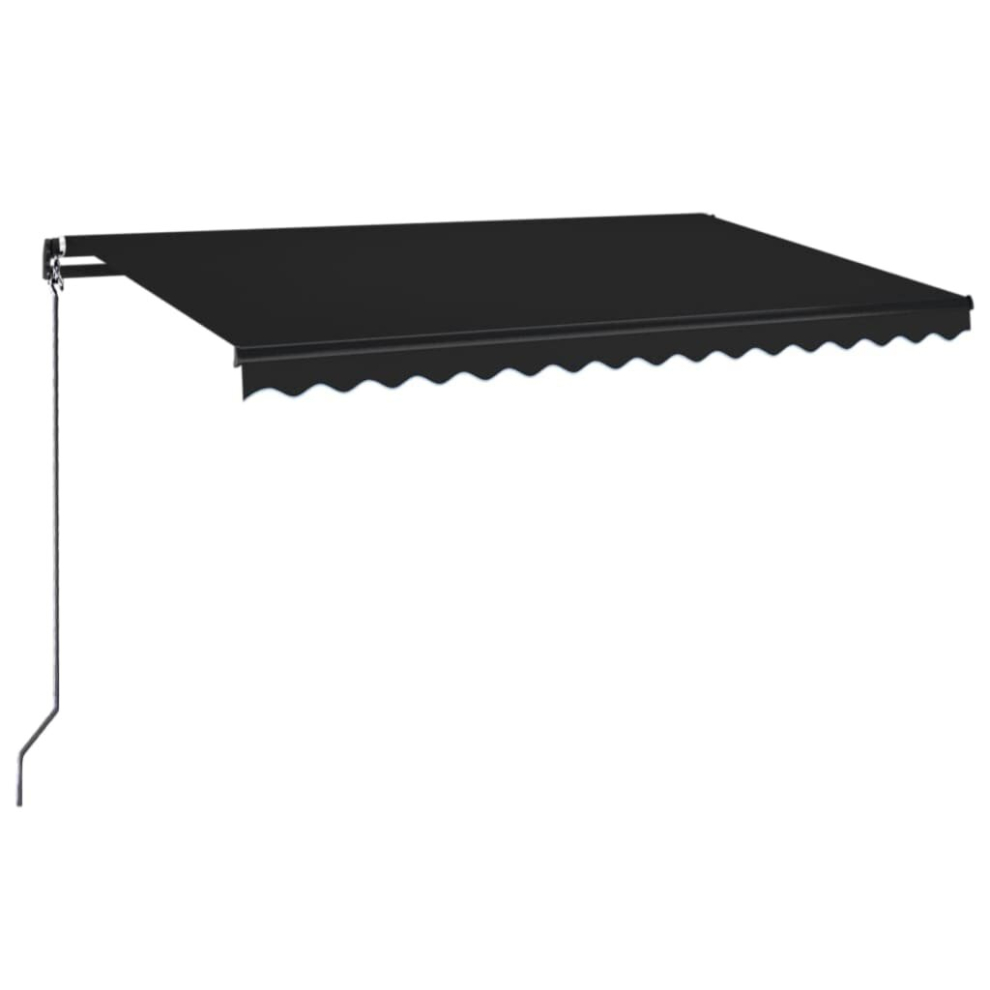 vidaXL Manual Retractable Awning with LED 450x350 cm Anthracite Outdoor Patio