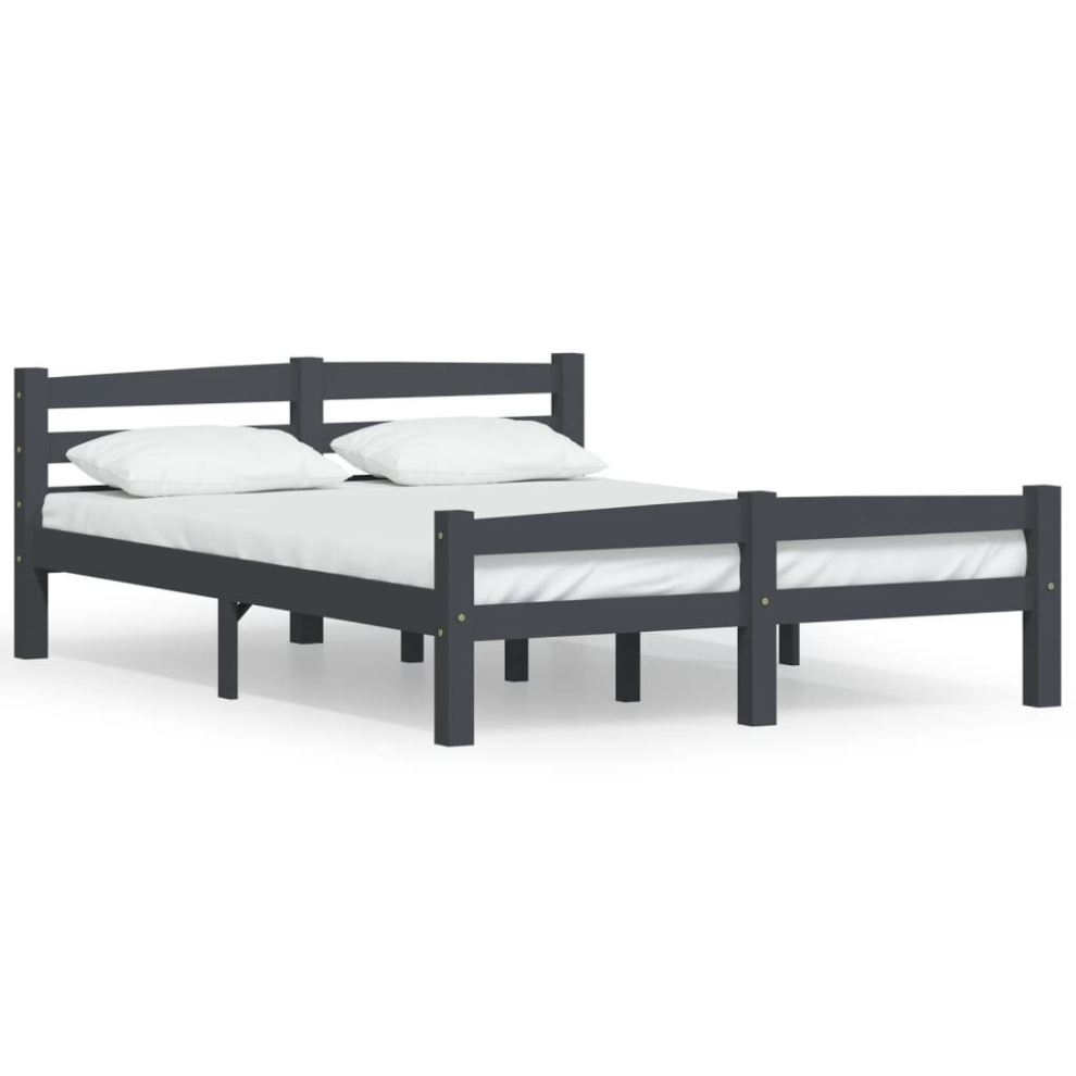 vidaXL Bed Frame Dark Grey 140x200 cm Wooden Bed frame Bed Base Furniture