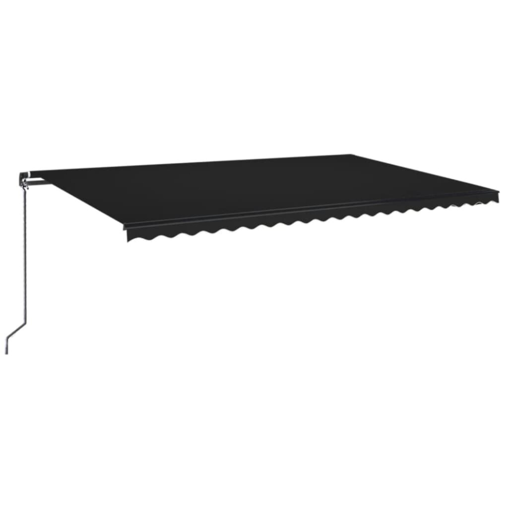 vidaXL Manual Retractable Awning with LED 500x350 cm Anthracite Outdoor Patio