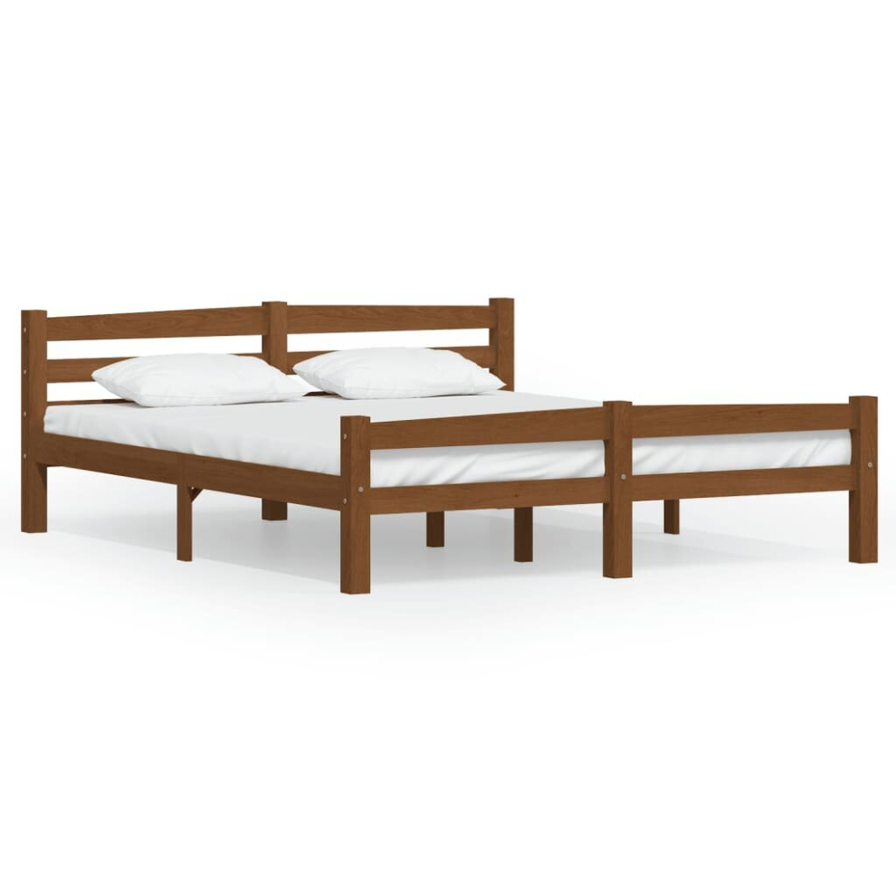 Vidaxl Bed Frame Honey Brown 160X200 Cm Wooden Bed Frame Bed Base Furniture