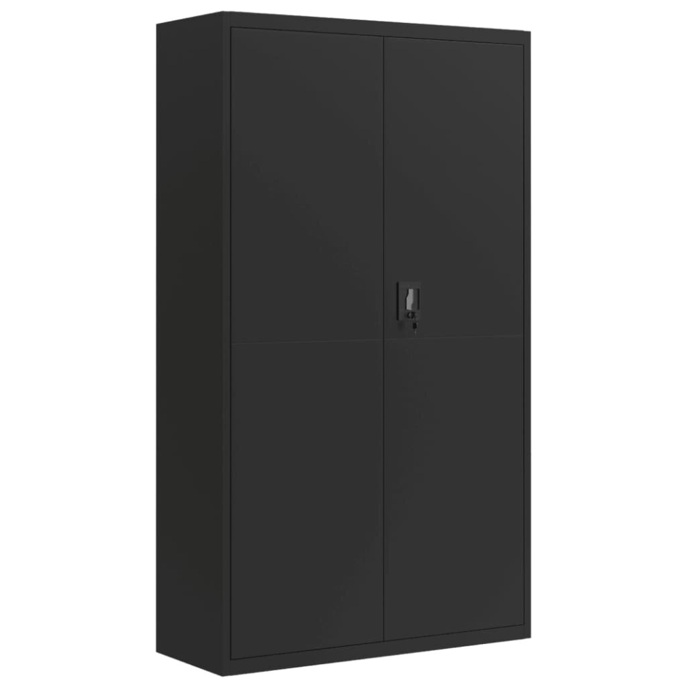 vidaXL File Cabinet Locking Office Storage Cabinet Filing Cabinet Black Steel