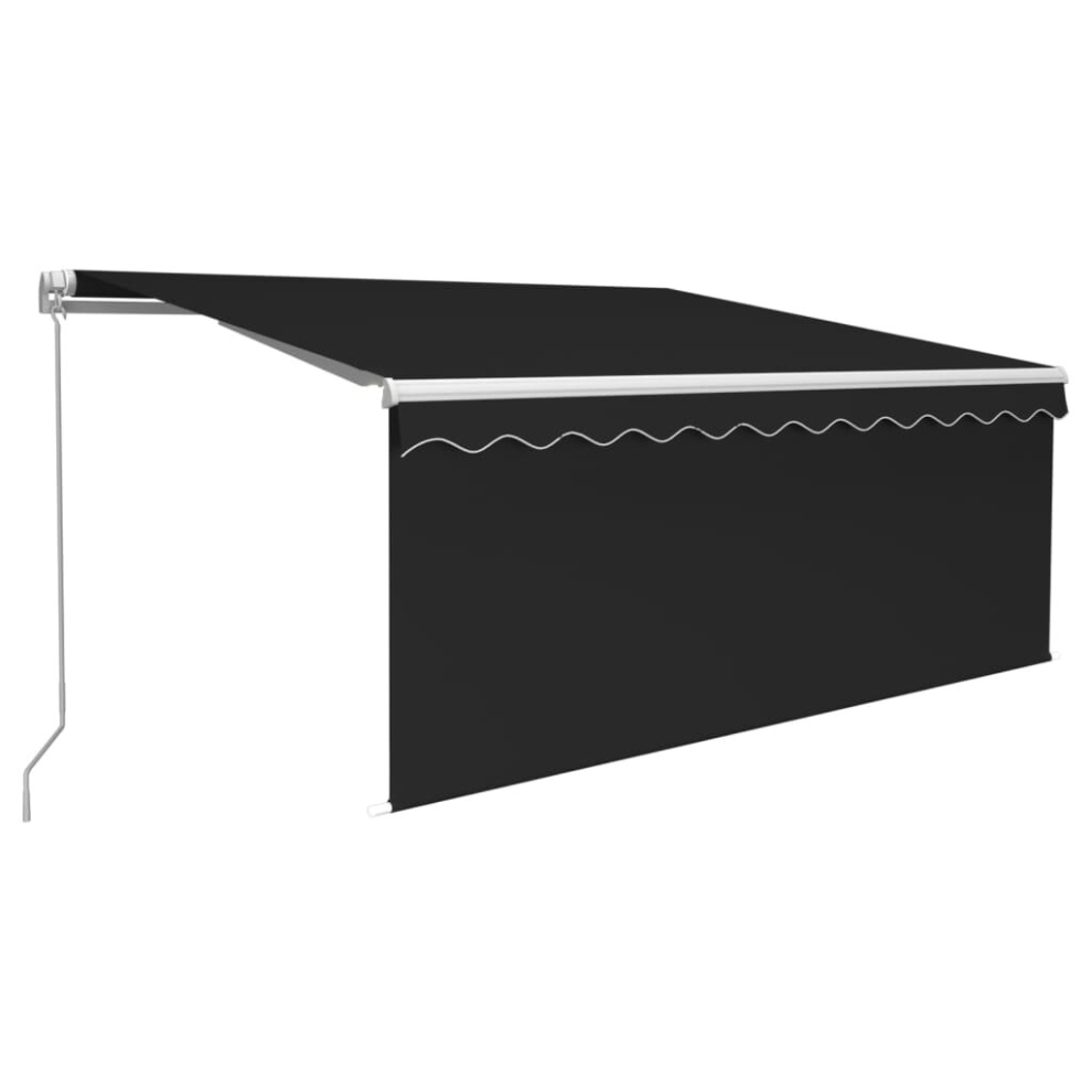 vidaXL Manual Retractable Awning with Blind&LED 3.5x2.5m Anthracite Awning Set