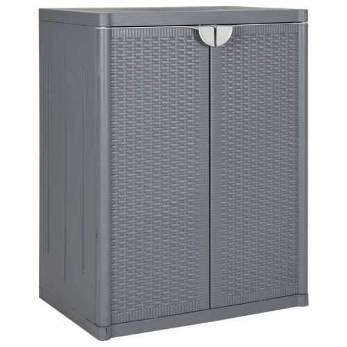 VidaXL vidaXL Gartenschrank Grau 65x45x88 cm PP Rattan-Optik
