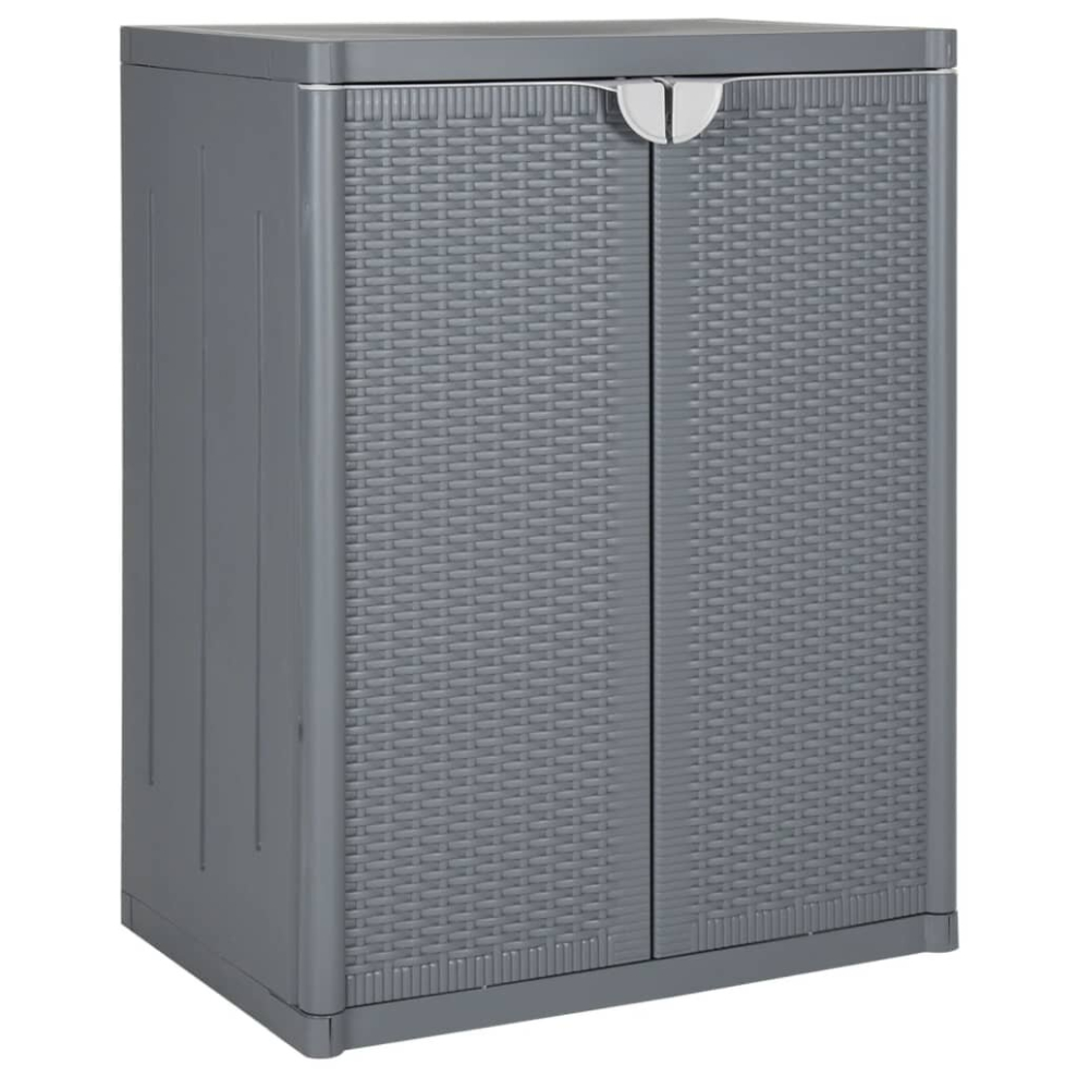 Vidaxl (2 Shelves) Garden Storage Cabinet Outdoor Organiser Storage Cabinet Pp Rattan