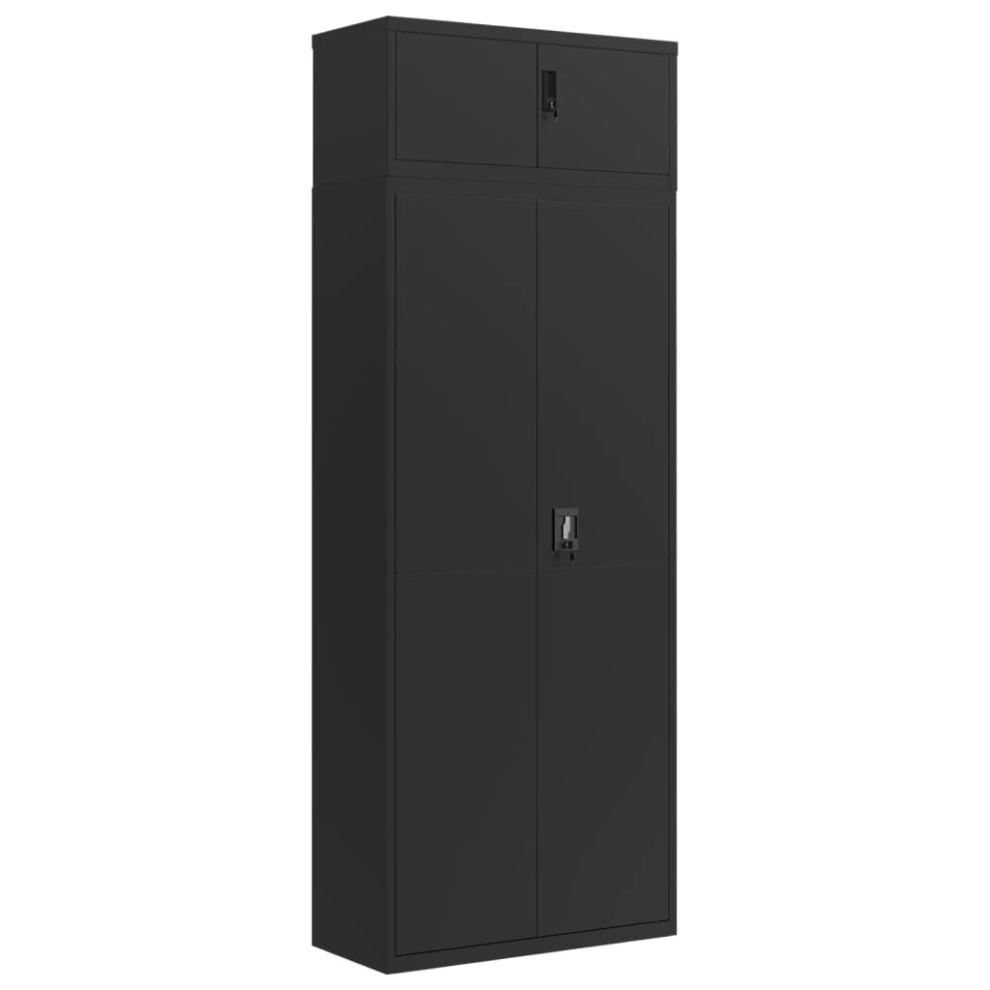 Vidaxl (Black, 90 X 40 X 240 Cm) File Cabinet Storage Cabinet Office Filing Cabinet Storage Unit Steel