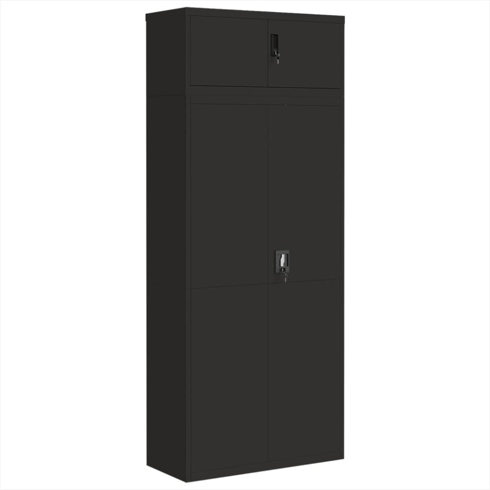 Vidaxl (Black, 90 X 40 X 220 Cm) File Cabinet Storage Cabinet Office Filing Cabinet Storage Unit Steel