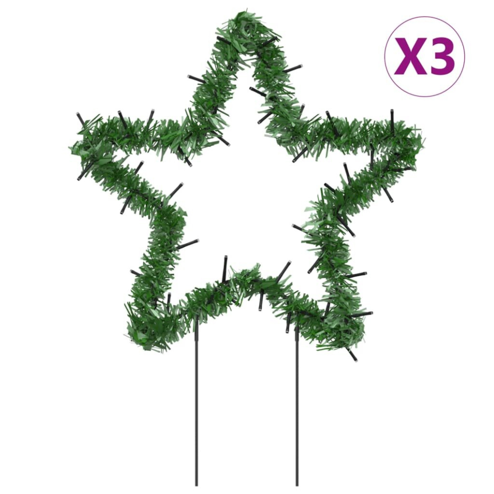Vidaxl Christmas Light Decorations Stake Light With Spikes 3 Pcs Star 50 Leds
