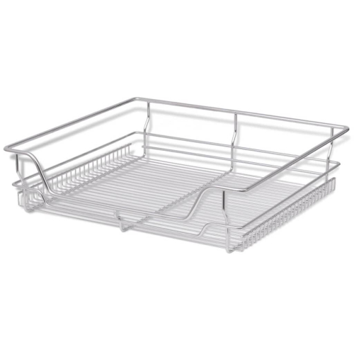 VidaXL vidaXL 2x Pull-Out Wire Baskets Silver 600mm Kitchen Utensil Holder Rack Unit 2