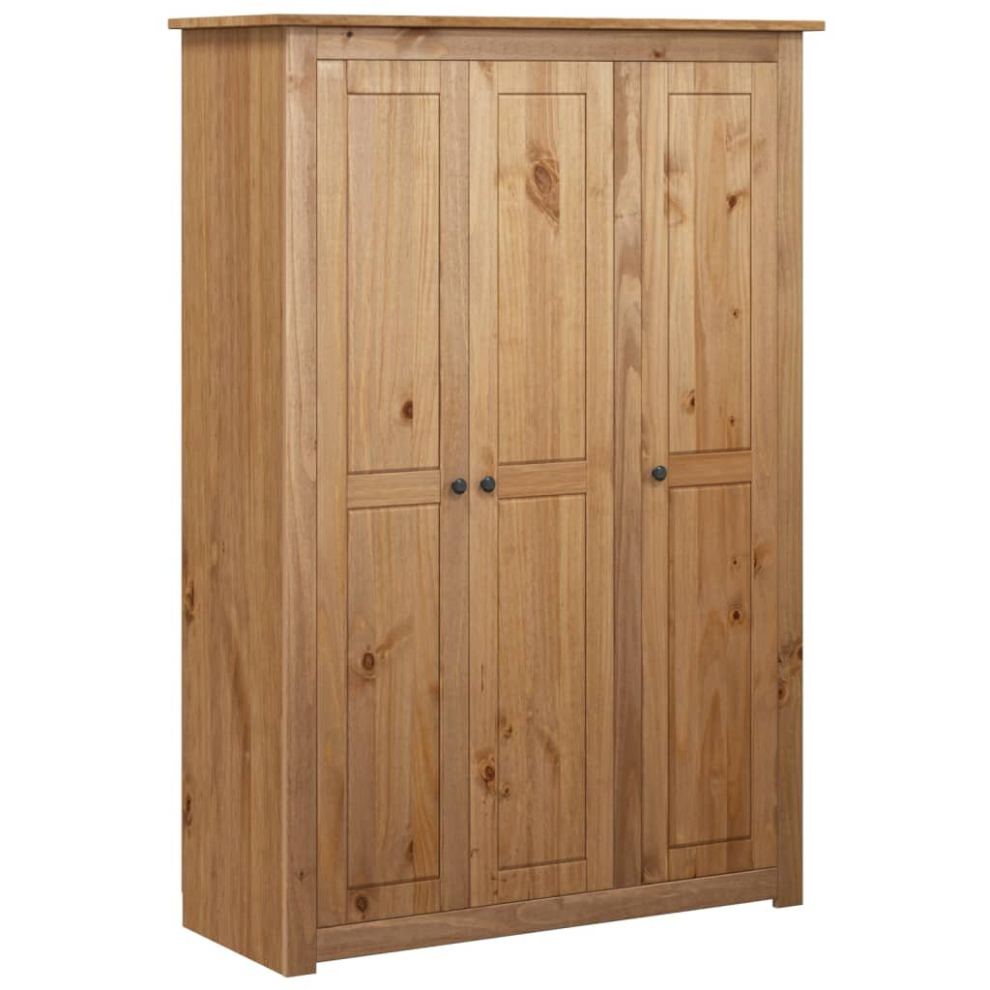 Vidaxl 3-Door Wardrobe Pine Panama Range Bedroom Clothes Organiser Cabinet