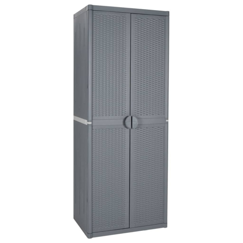 VidaXL vidaXL Gartenschrank Grau 65x45x172 cm PP Rattan
