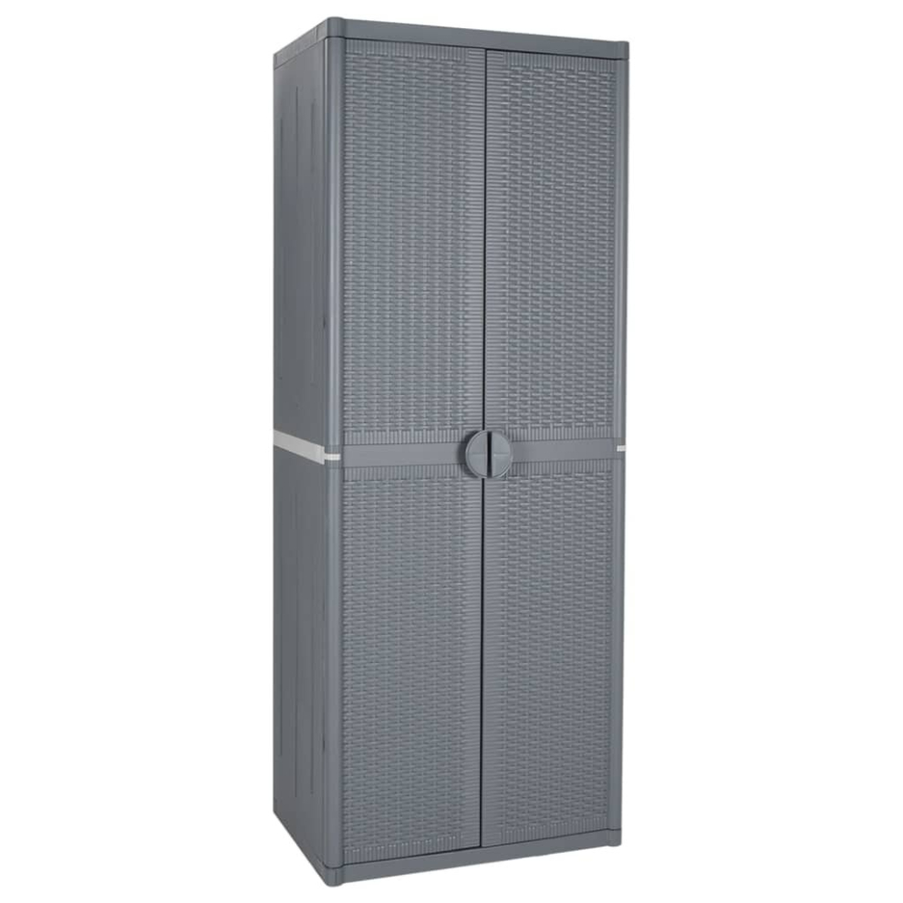 Vidaxl (4 Shelves) Garden Storage Cabinet Outdoor Organiser Storage Cabinet Pp Rattan