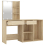 VidaXL vidaXL LED Dressing Table with Cabinet Sonoma Oak Engineered Wood Makeup Table 5