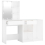 VidaXL vidaXL LED Dressing Table with Cabinet White Engineered Wood Makeup Table 5