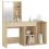 VidaXL vidaXL LED Dressing Table with Cabinet Sonoma Oak Engineered Wood Makeup Table 11