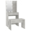 VidaXL vidaXL Dressing Table Set with LED Concrete Grey Engineered Wood Makeup Table 8