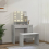 VidaXL vidaXL Dressing Table Set with LED Mirror – Concrete Grey Engineered Wood, Includes Stool 3114118 5