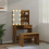 VidaXL vidaXL Schminktisch-Set mit LED Räuchereiche Holzwerkstoff 4