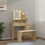 VidaXL vidaXL Dressing Table Set with LED Sonoma Oak Engineered Wood Makeup Table 5