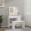 VidaXL vidaXL Dressing Table Set with LED White Engineered Wood Makeup Vanity Desk 5