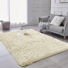 (160 cm x 230 cm (5ft 4 in x 7ft 8 in)-Bedroom Carpets, Cream) Non Slip Shaggy Large Rugs Living Room Bedroom Carpets Area Rug