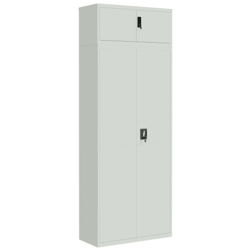 VidaXL vidaXL Aktenschrank Hellgrau 90x40x240 cm Stahl 1