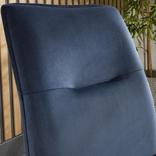 2 Detroit Velvet Dining Chairs Blue 1