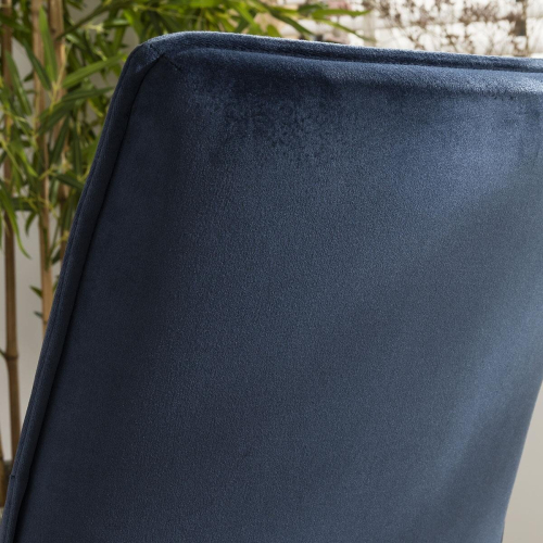 2 Detroit Velvet Dining Chairs Blue 2
