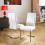 2 Leather Cantilever Dining Chairs White 2
