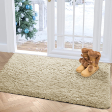 (80 cm x 150 cm (2ft 8" x 5ft)-Hallway Runner, Cream) Non Slip Shaggy Large Rugs Living Room Bedroom Carpets Area Rug