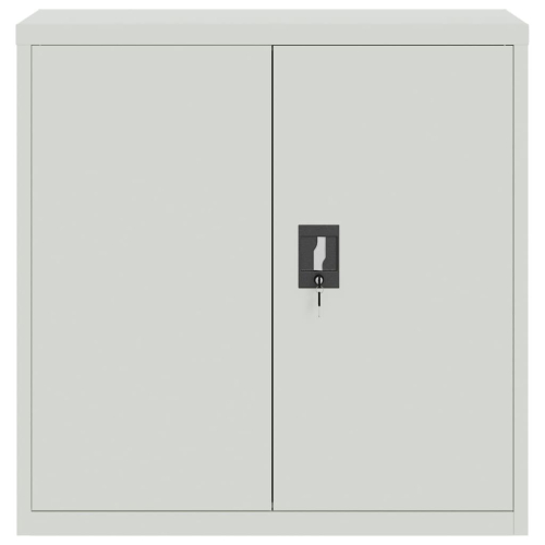 VidaXL vidaXL Office Cabinet with 2 Doors Grey 90cm Steel 2 Shelves Storage Locker 2