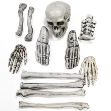 Skull And Bones Halloween Plastic Props Decorations - Pack of 12