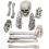 Skull And Bones Halloween Plastic Props Decorations - Pack of 12 1