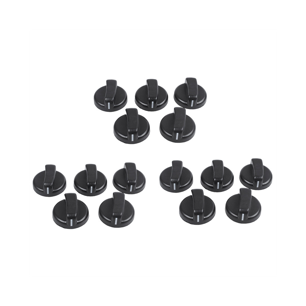 15 PCS Kitchen Black Plastic Gas Stove Cooker Control Knobs